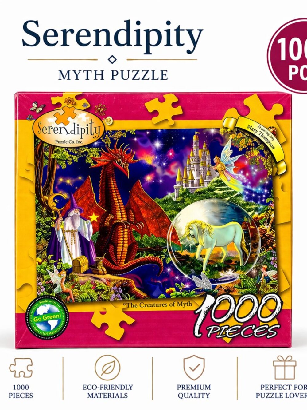 Serendipity Creatures of Myth 1000 Pc Puzzle Fantasy Dragon Wizard USA